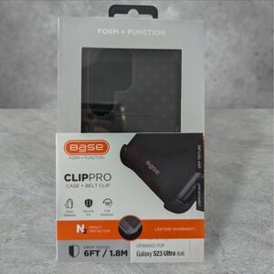W7. Base ClipPro Case + Belt Clip For Samsung Galaxy S23 Ultra, In Black